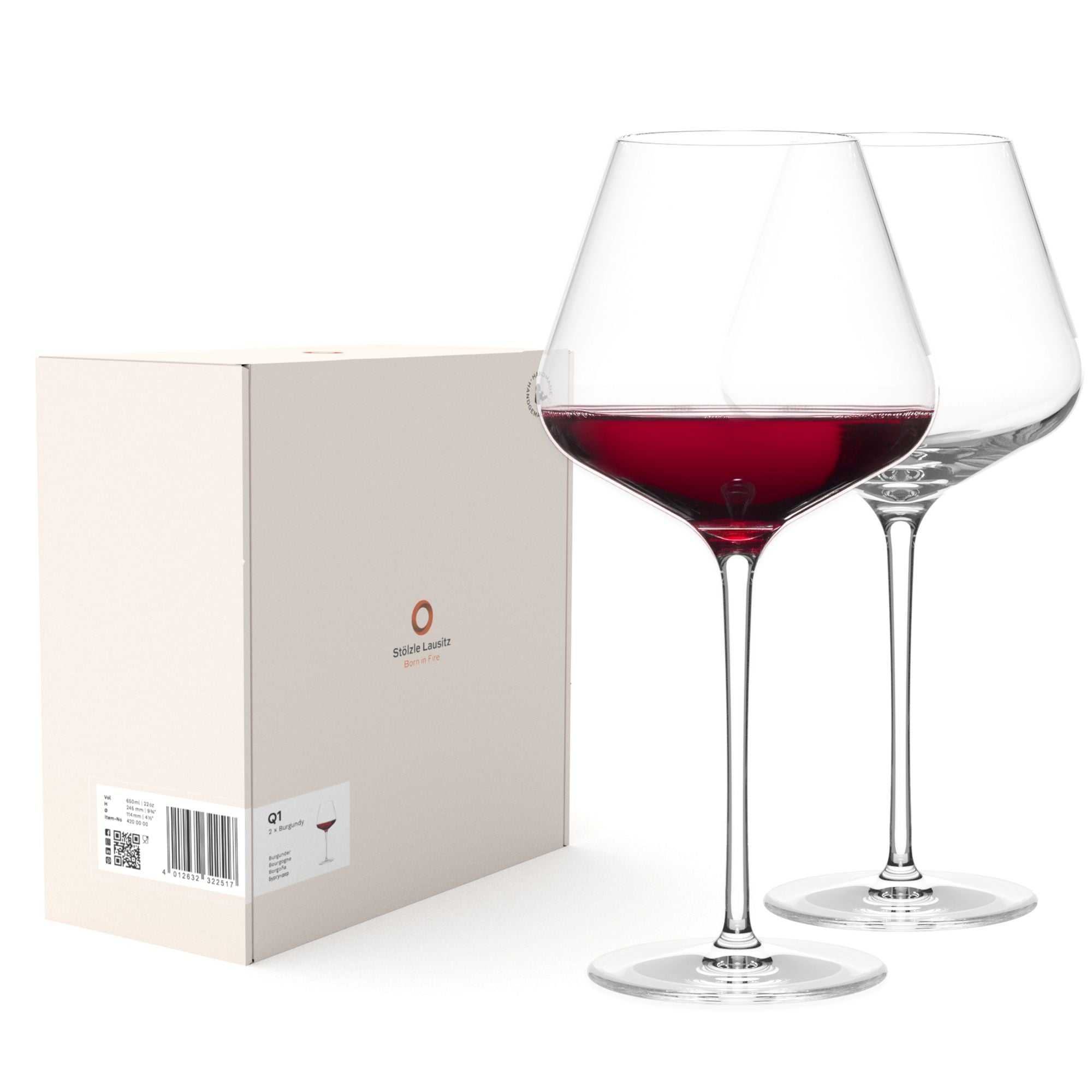 Q1 Handmade Burgundy Wine Glass 22 oz