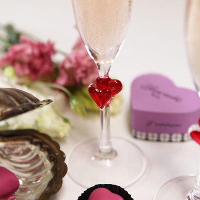 L'Amour Red Champagne Flute 6 oz - Set of 2
