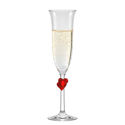 L'Amour Red Champagne Flute 6 oz - Set of 2