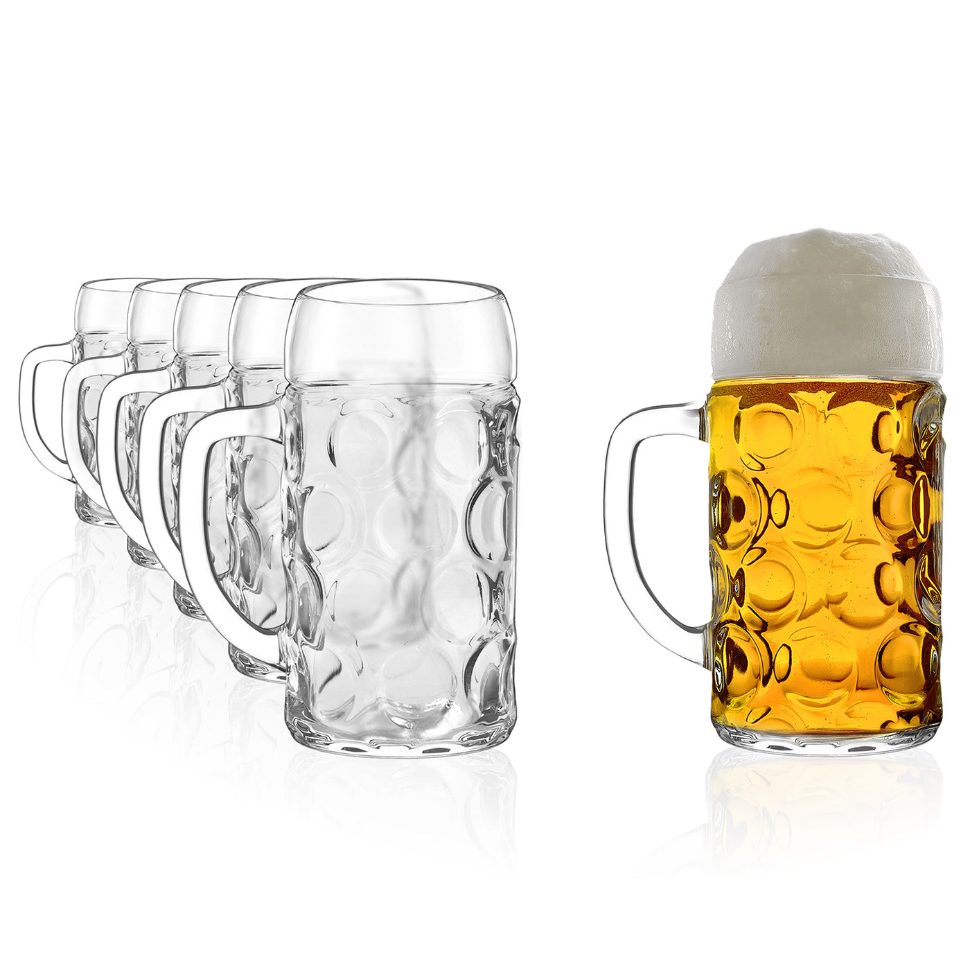 Oberglas Isar Beer Mug 17 oz - Set of 6
